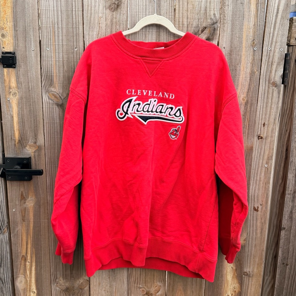 Vintage Red Cleveland Indians Men's Crewneck sweatshirt Size 2X